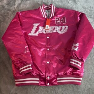 NWT Headgear Classics Mamba Think Pink Kobe Bryant Satin Varsity Jacket XL